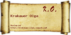 Krakauer Olga névjegykártya